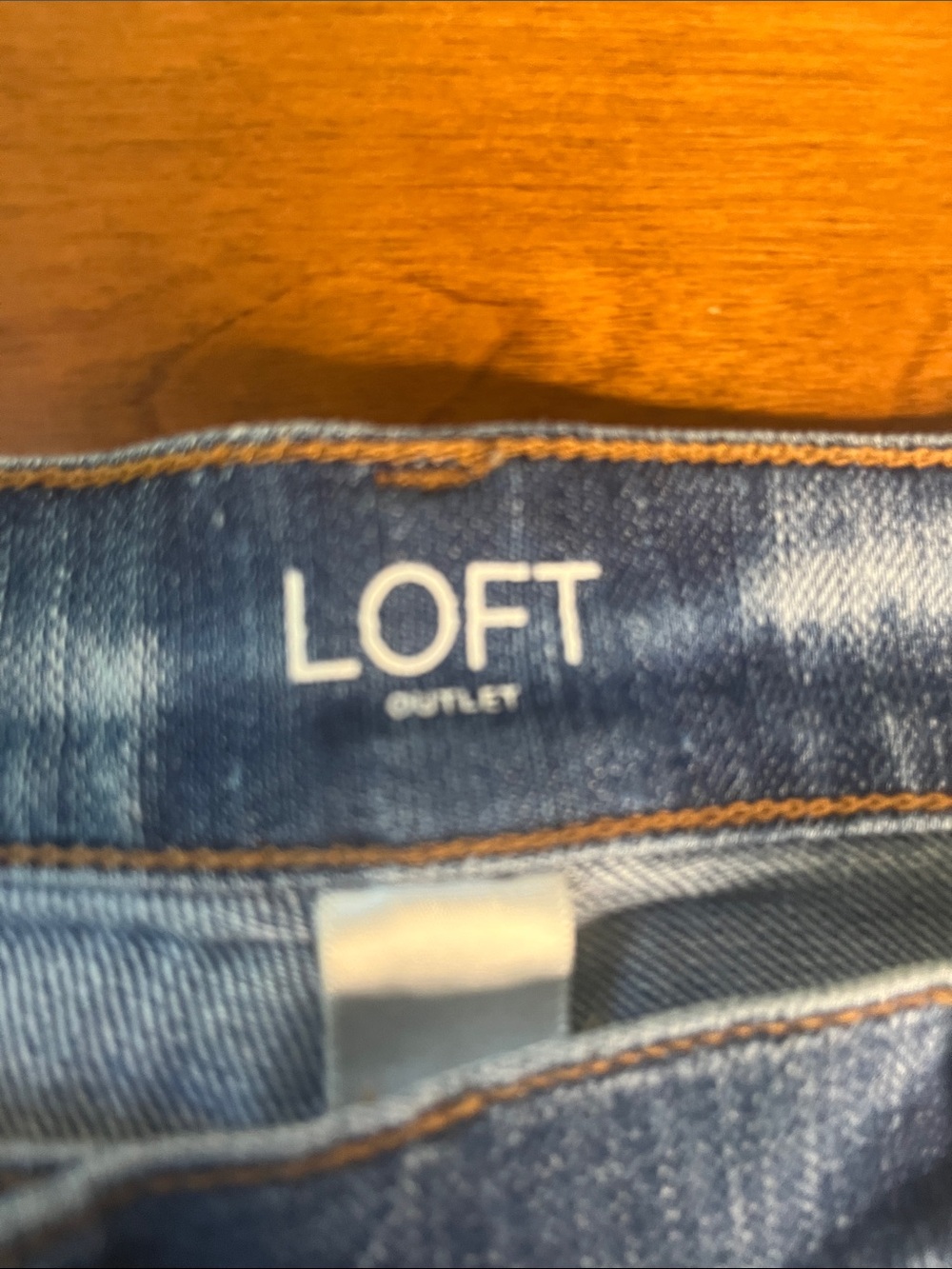 LOFT Original Straight Distressed Dark Blue Cropped Jeans with Frayed Hem - Picture 2 of 9